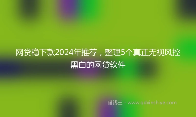 网贷稳下款2024年推荐，整理5个真正无视风控黑白的网贷软件