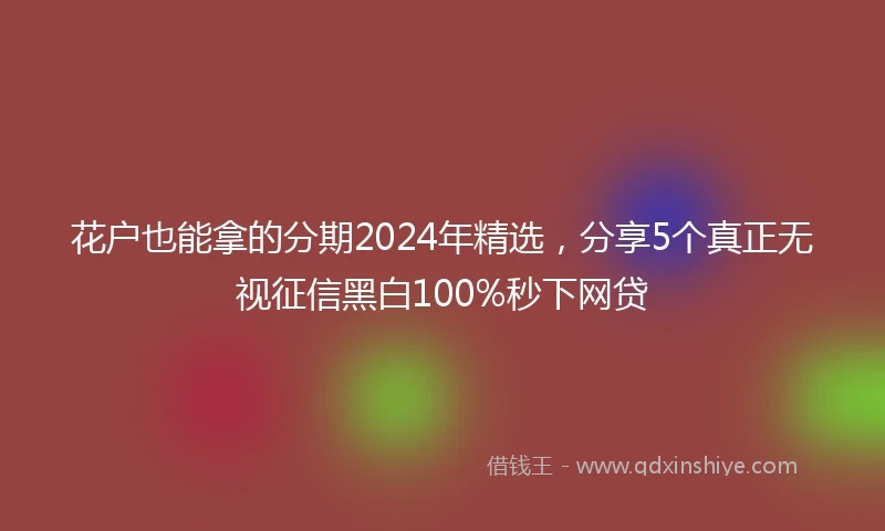 花户也能拿的分期2024年精选，分享5个真正无视征信黑白100%秒下网贷