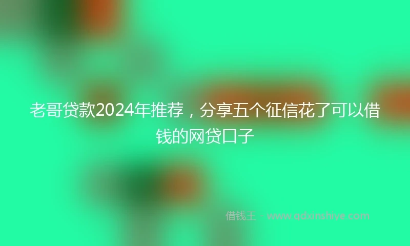 老哥贷款2024年推荐，分享五个征信花了可以借钱的网贷口子