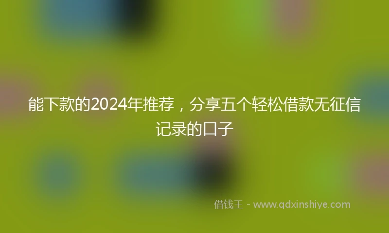 能下款的2024年推荐，分享五个轻松借款无征信记录的口子
