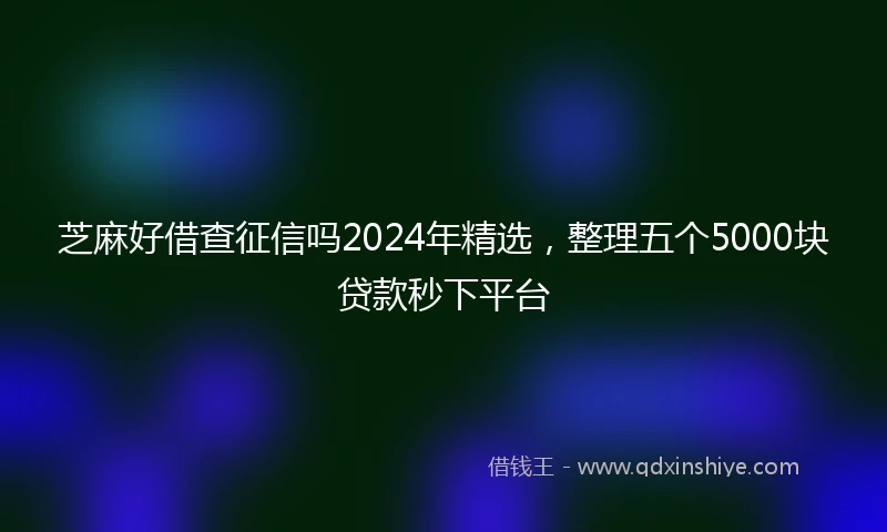 芝麻好借查征信吗2024年精选，整理五个5000块贷款秒下平台
