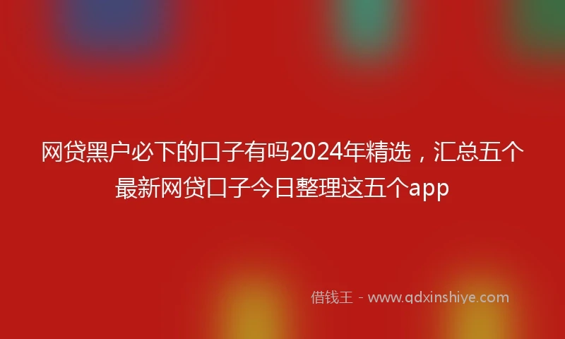 网贷黑户必下的口子有吗2024年精选，汇总五个最新网贷口子今日整理这五个app
