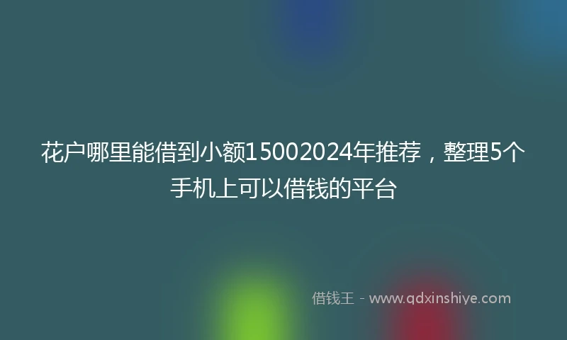 花户哪里能借到小额15002024年推荐，整理5个手机上可以借钱的平台