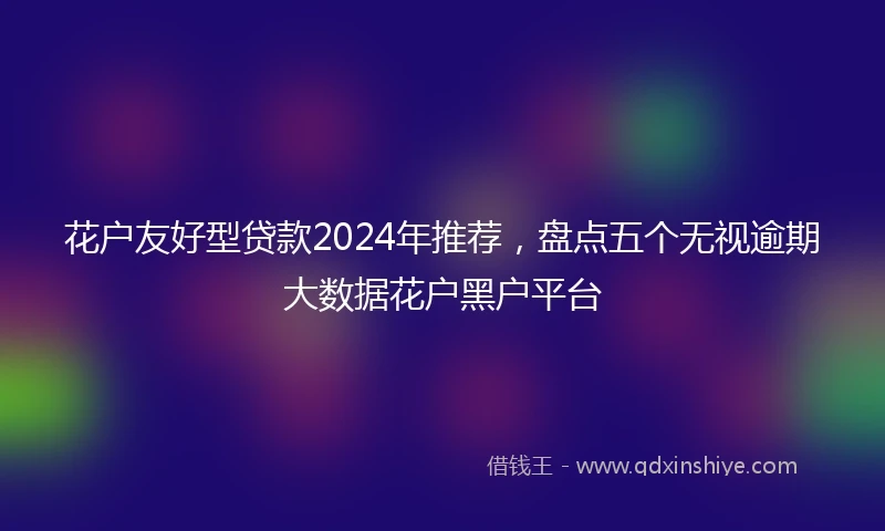 花户友好型贷款2024年推荐，盘点五个无视逾期大数据花户黑户平台