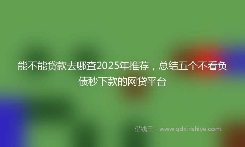 能不能贷款去哪查2025年推荐，总结五个不看负债秒下款的网贷平台