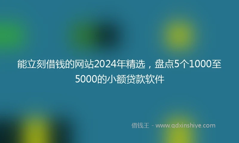 能立刻借钱的网站2024年精选，盘点5个1000至5000的小额贷款软件