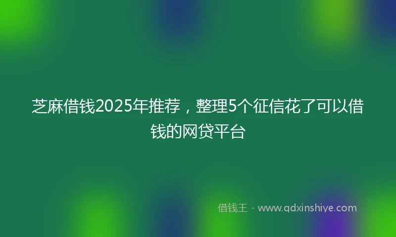 芝麻借钱2025年推荐，整理5个征信花了可以借钱的网贷平台