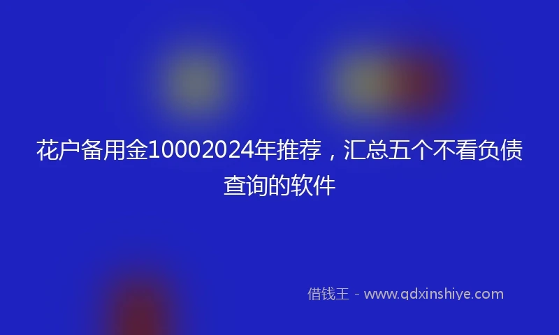 花户备用金10002024年推荐，汇总五个不看负债查询的软件