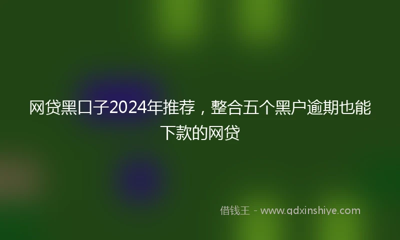 网贷黑口子2024年推荐，整合五个黑户逾期也能下款的网贷