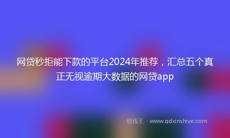 网贷秒拒能下款的平台2024年推荐，汇总五个真正无视逾期大数据的网贷app