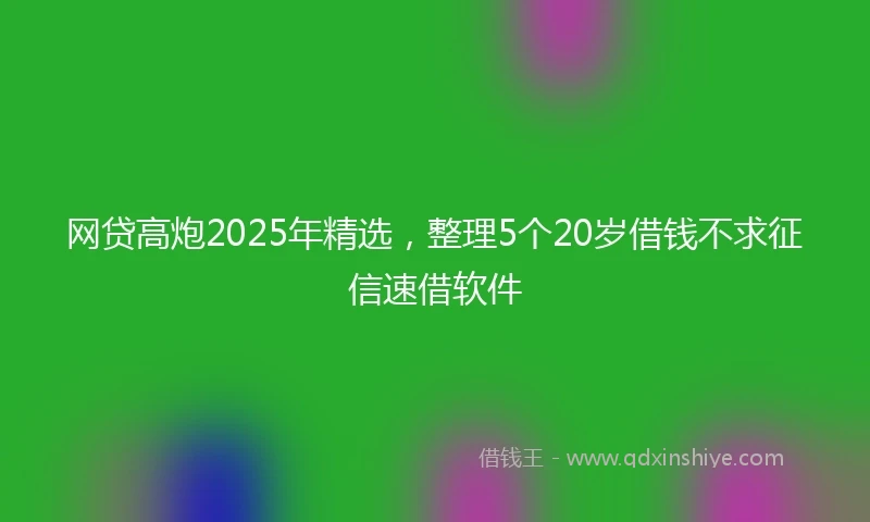 网贷高炮2025年精选，整理5个20岁借钱不求征信速借软件
