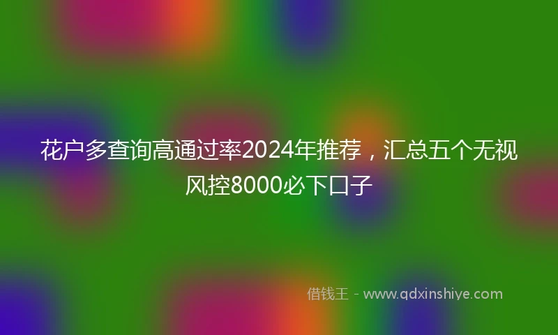 花户多查询高通过率2024年推荐,汇总五个无视风控8000必下口子