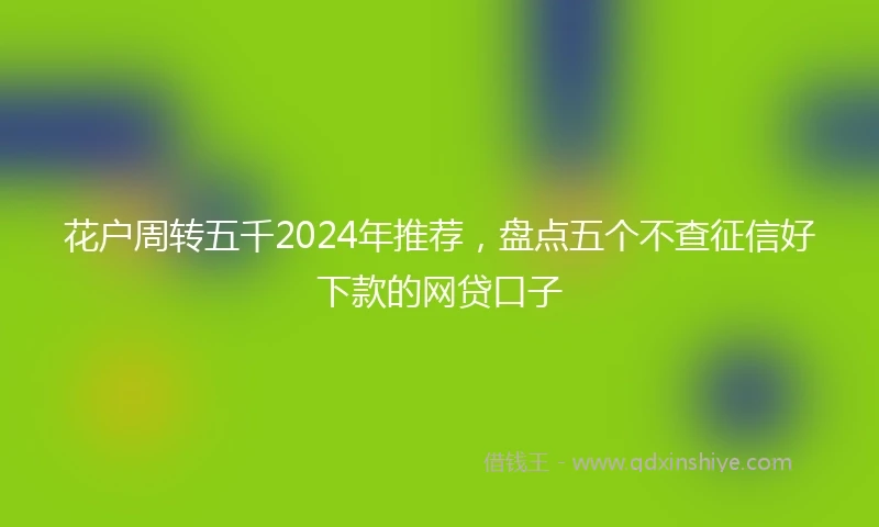 花户周转五千2024年推荐，盘点五个不查征信好下款的网贷口子
