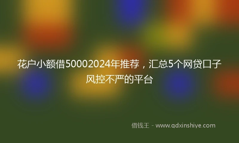 花户小额借50002024年推荐，汇总5个网贷口子风控不严的平台
