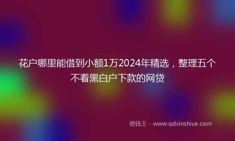 花户哪里能借到小额1万2024年精选,整理五个不看黑白户下款的网贷