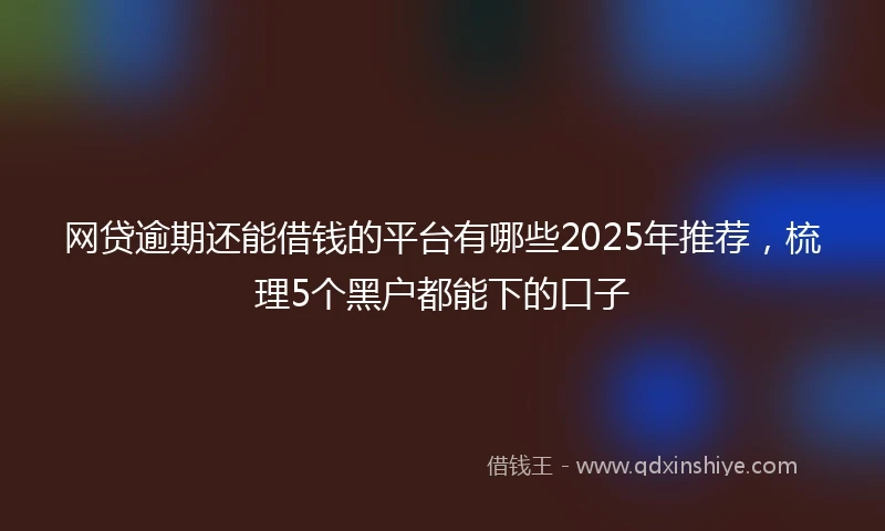 网贷逾期还能借钱的平台有哪些2025年推荐，梳理5个黑户都能下的口子