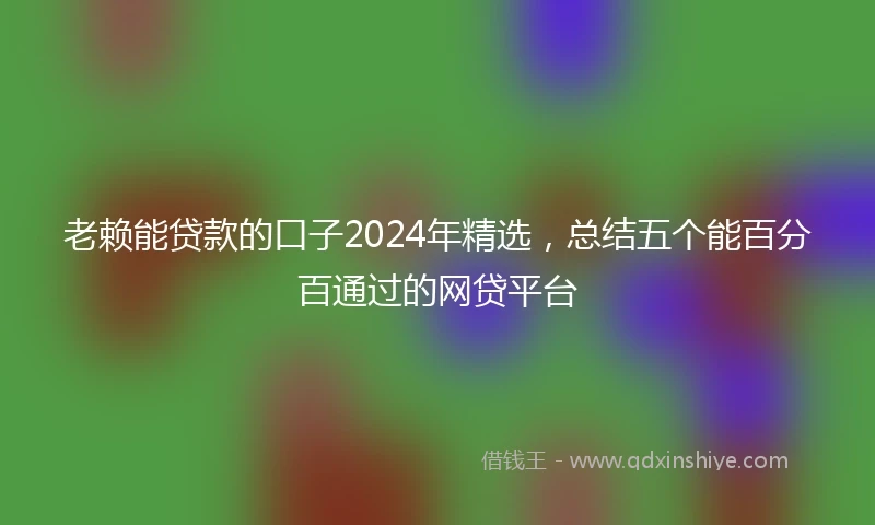 老赖能贷款的口子2024年精选，总结五个能百分百通过的网贷平台