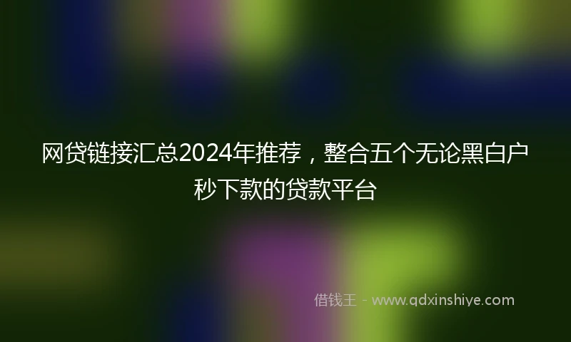 网贷链接汇总2024年推荐，整合五个无论黑白户秒下款的贷款平台