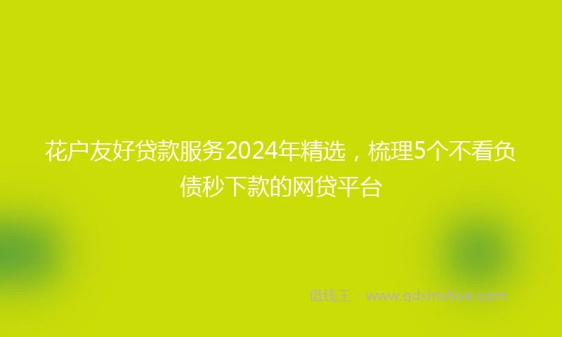 花户友好贷款服务2024年精选，梳理5个不看负债秒下款的网贷平台