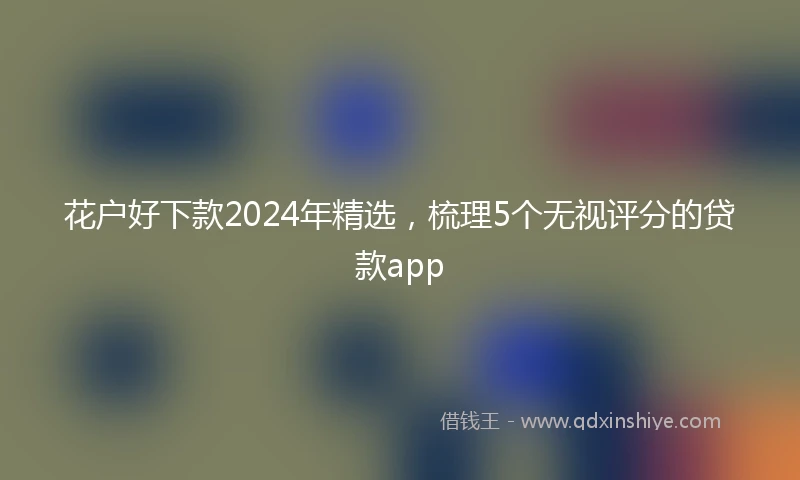 花户好下款2024年精选,梳理5个无视评分的贷款app