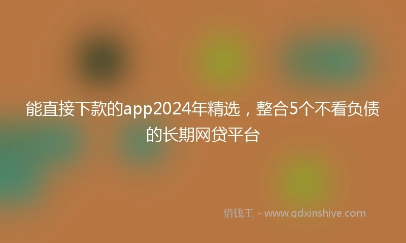 能直接下款的app2024年精选，整合5个不看负债的长期网贷平台