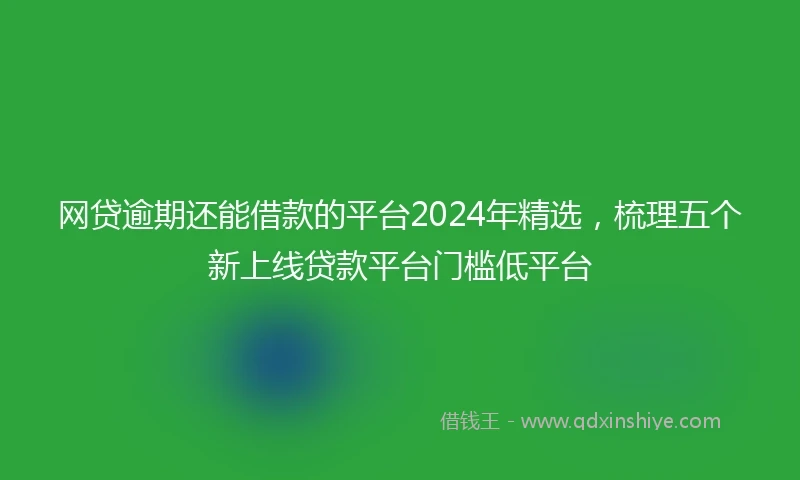 网贷逾期还能借款的平台2024年精选，梳理五个新上线贷款平台门槛低平台