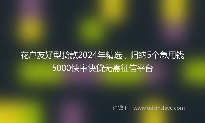 花户友好型贷款2024年精选，归纳5个急用钱5000快审快贷无需征信平台