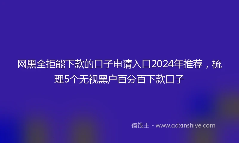 网黑全拒能下款的口子申请入口2024年推荐，梳理5个无视黑户百分百下款口子