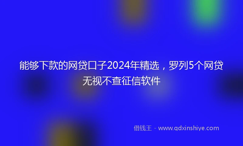 能够下款的网贷口子2024年精选，罗列5个网贷无视不查征信软件