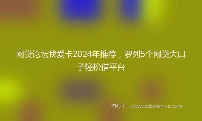 网贷论坛我爱卡2024年推荐，罗列5个网贷大口子轻松借平台