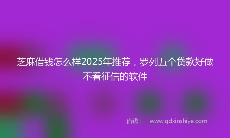 芝麻借钱怎么样2025年推荐，罗列五个贷款好做不看征信的软件