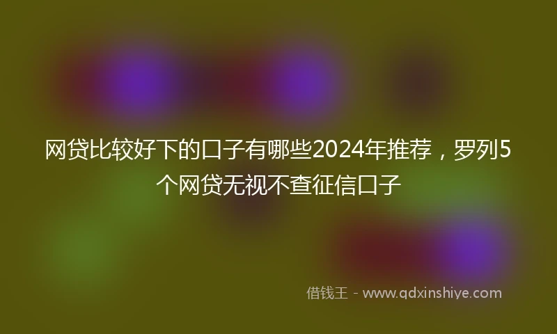 网贷比较好下的口子有哪些2024年推荐，罗列5个网贷无视不查征信口子