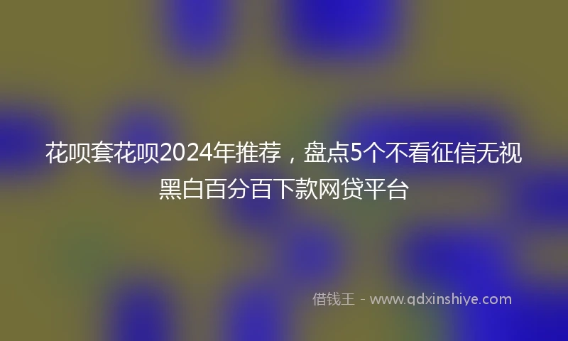 花呗套花呗2024年推荐，盘点5个不看征信无视黑白百分百下款网贷平台