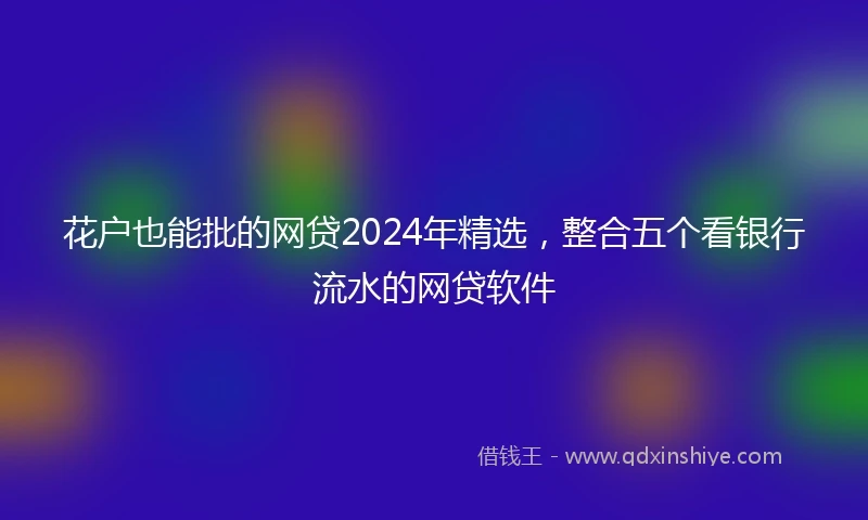 花户也能批的网贷2024年精选,整合五个看银行流水的网贷软件