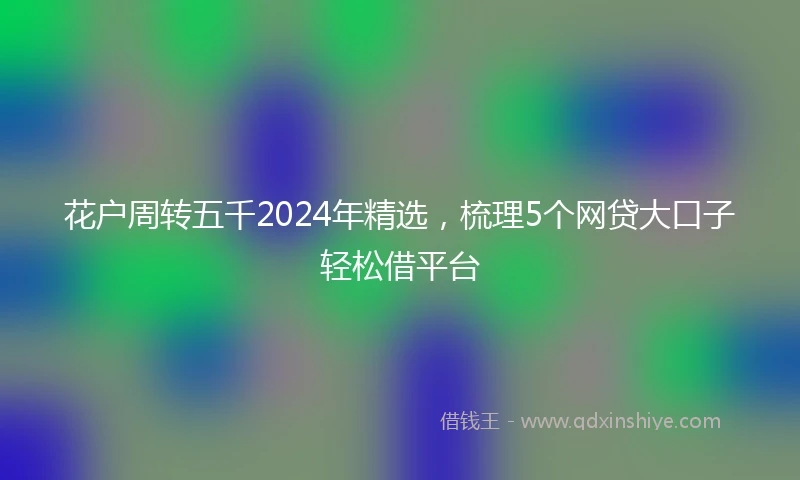 花户周转五千2024年精选，梳理5个网贷大口子轻松借平台