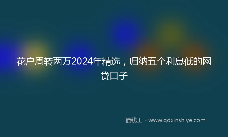 花户周转两万2024年精选，归纳五个利息低的网贷口子