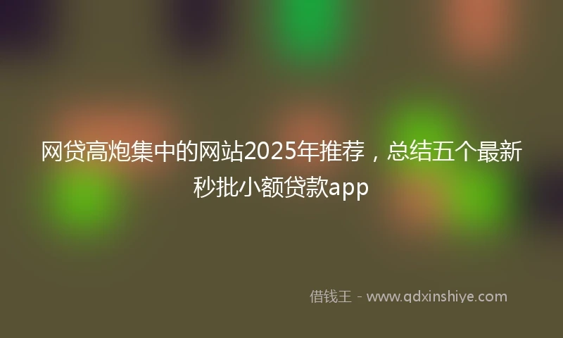 网贷高炮集中的网站2025年推荐，总结五个最新秒批小额贷款app