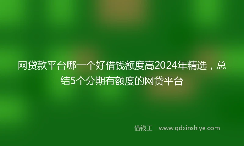 网贷款平台哪一个好借钱额度高2024年精选，总结5个分期有额度的网贷平台