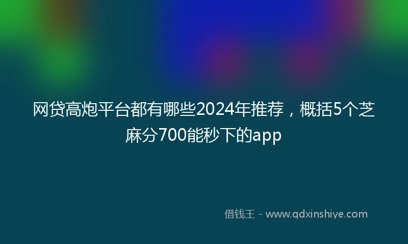 网贷高炮平台都有哪些2024年推荐，概括5个芝麻分700能秒下的app