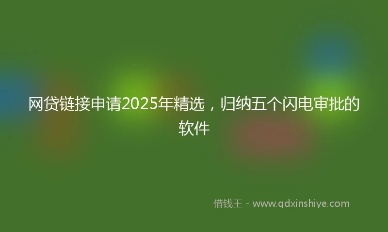 网贷链接申请2025年精选，归纳五个闪电审批的软件