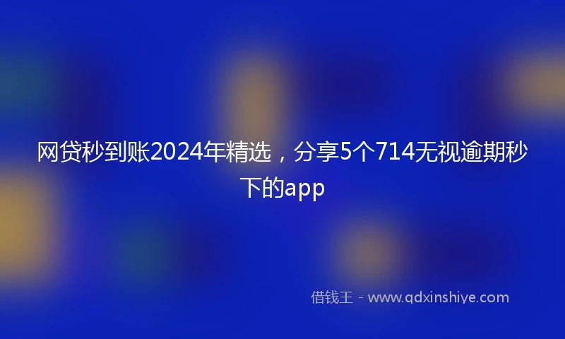 网贷秒到账2024年精选,分享5个714无视逾期秒下的app