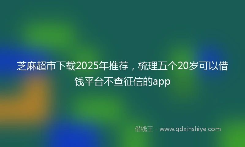 芝麻超市下载2025年推荐，梳理五个20岁可以借钱平台不查征信的app