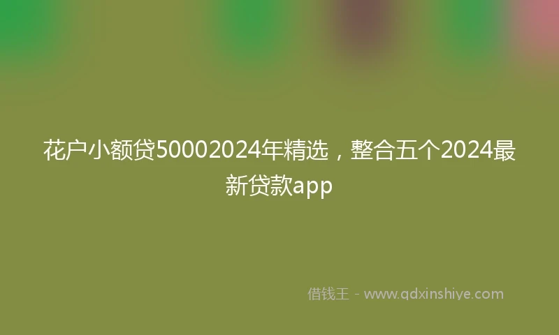 花户小额贷50002024年精选，整合五个2024最新贷款app