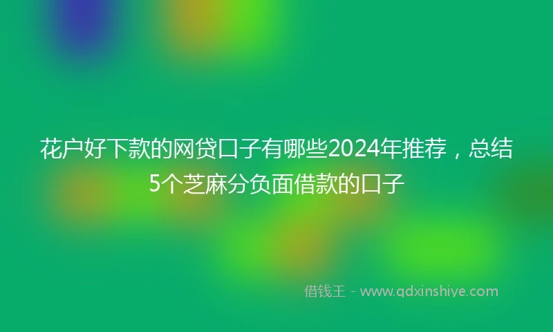 花户好下款的网贷口子有哪些2024年推荐，总结5个芝麻分负面借款的口子