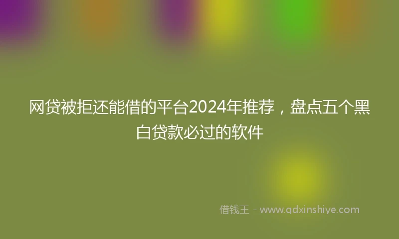 网贷被拒还能借的平台2024年推荐，盘点五个黑白贷款必过的软件