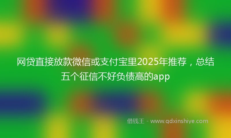 网贷直接放款微信或支付宝里2025年推荐，总结五个征信不好负债高的app