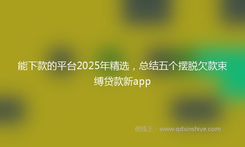 能下款的平台2025年精选,总结五个摆脱欠款束缚贷款新app