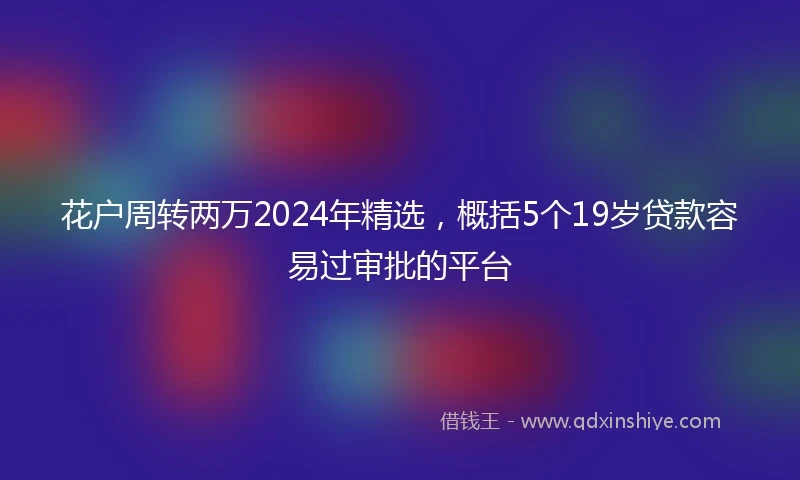 花户周转两万2024年精选，概括5个19岁贷款容易过审批的平台