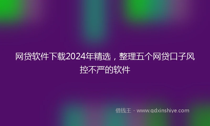 网贷软件下载2024年精选，整理五个网贷口子风控不严的软件