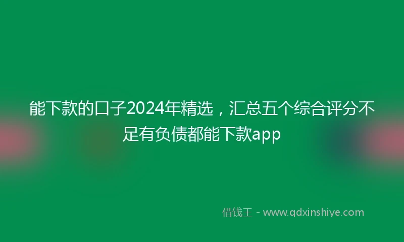 能下款的口子2024年精选，汇总五个综合评分不足有负债都能下款app